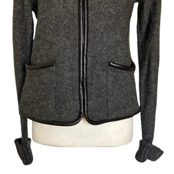 VTG Wondrawool by Knitting Needles Gray Wool Cardigan Sweater Women’s Size S - Picture 5 of 8